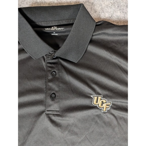 Vansport UCF Knights Black Short Sleeve Active Polo Shirt Mens 2XL - Picture 5 of 8